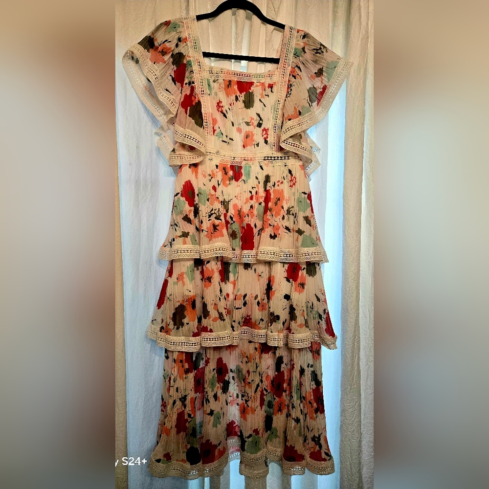 Floral Ruffle Womans Dress